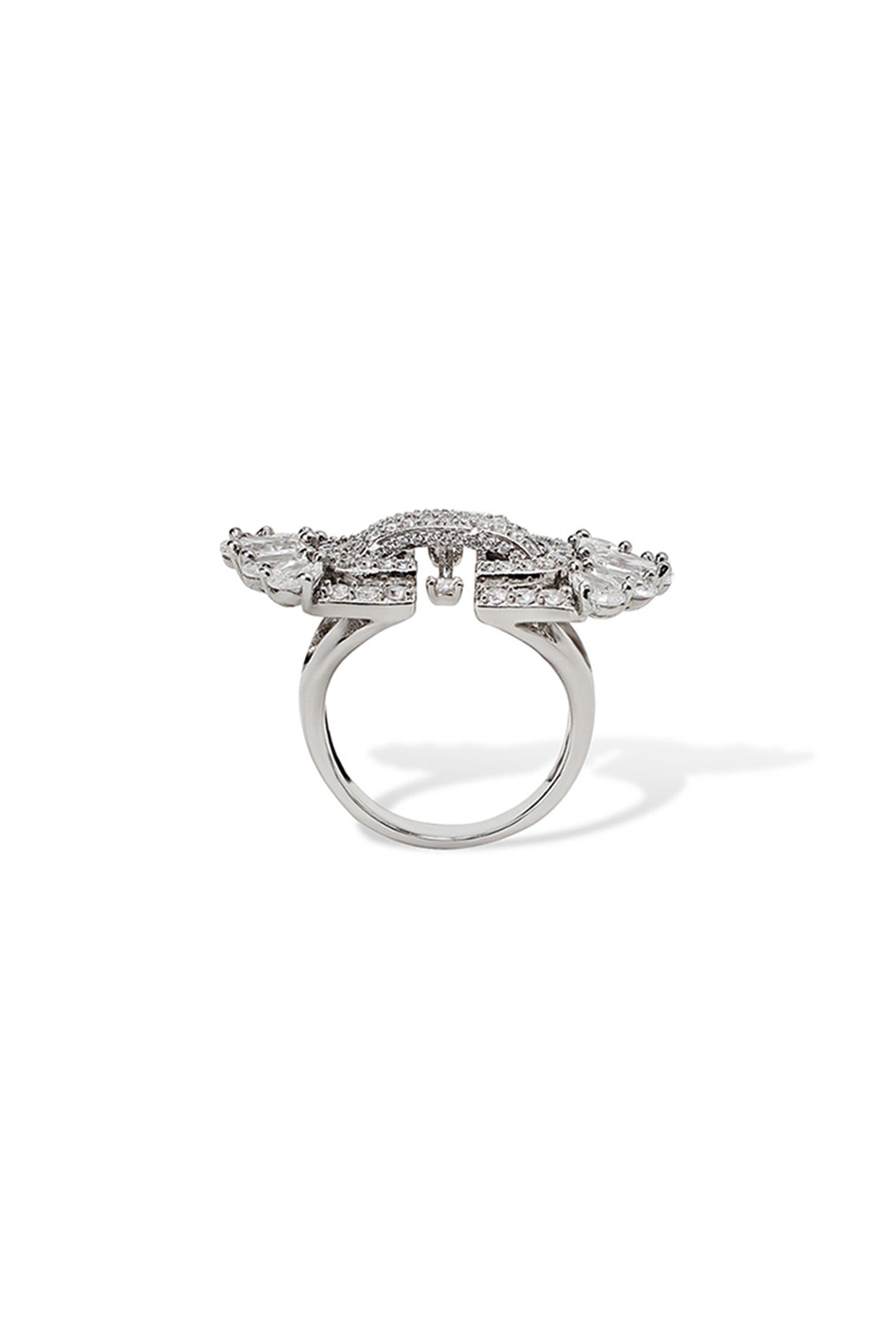 White Gold Finish Zircon Ring