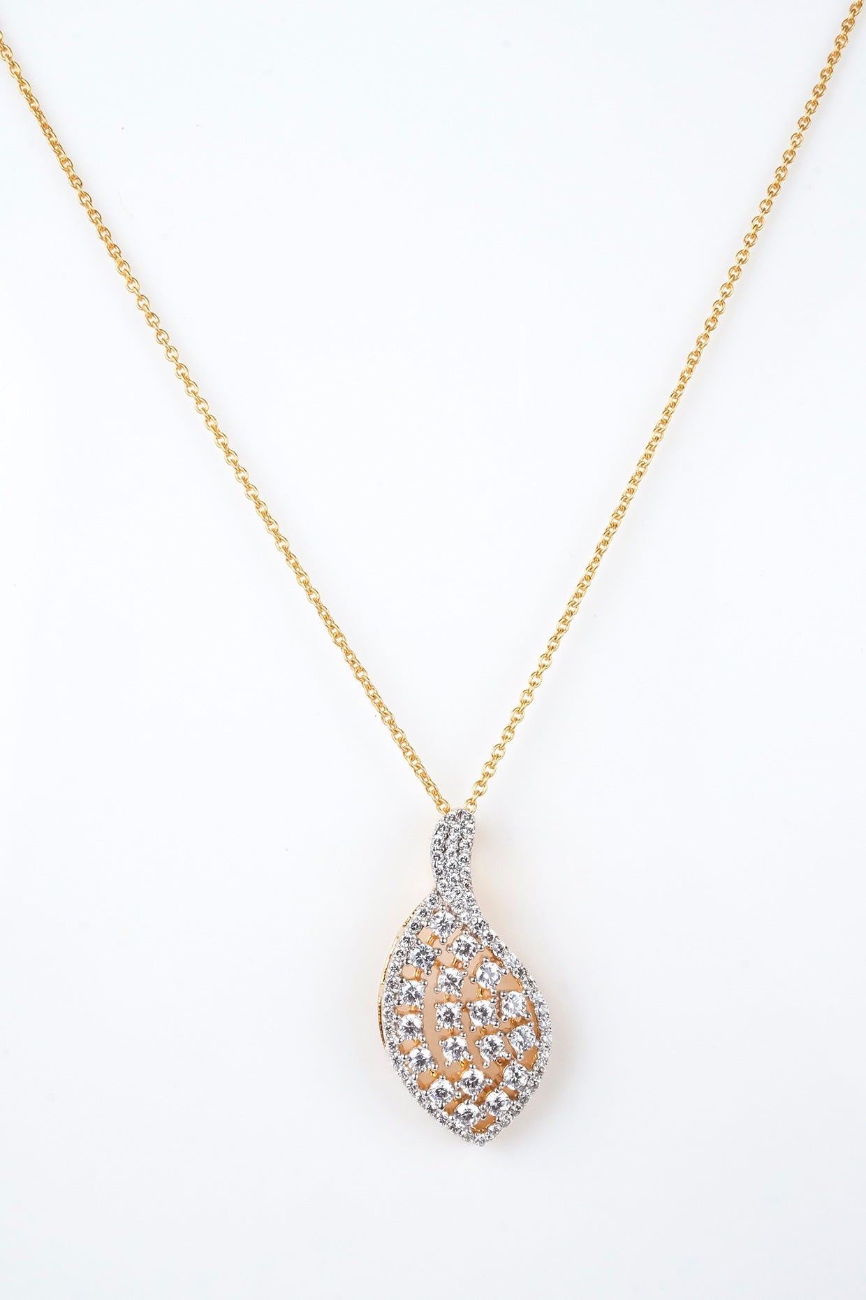 Gold Plated Zircon Necklace Set In Sterling Silver