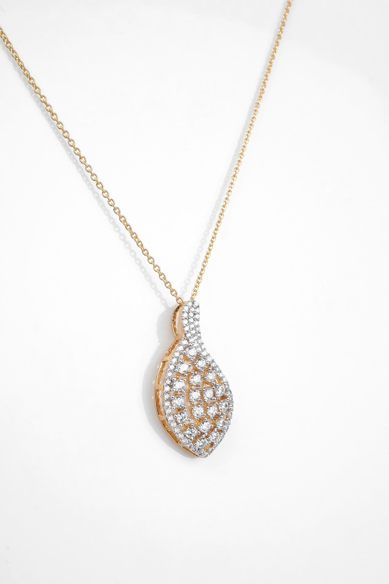 Gold Plated Zircon Necklace Set In Sterling Silver