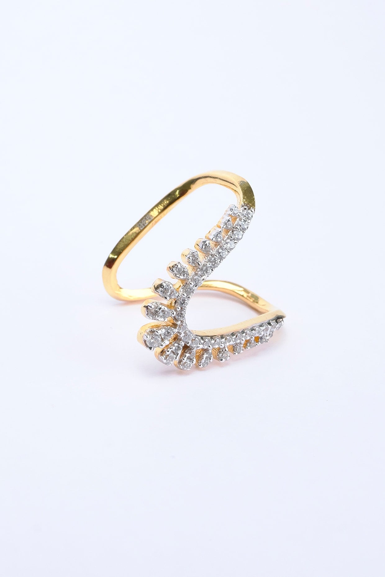 Gold Plated Zircon Ring In Sterling Silver