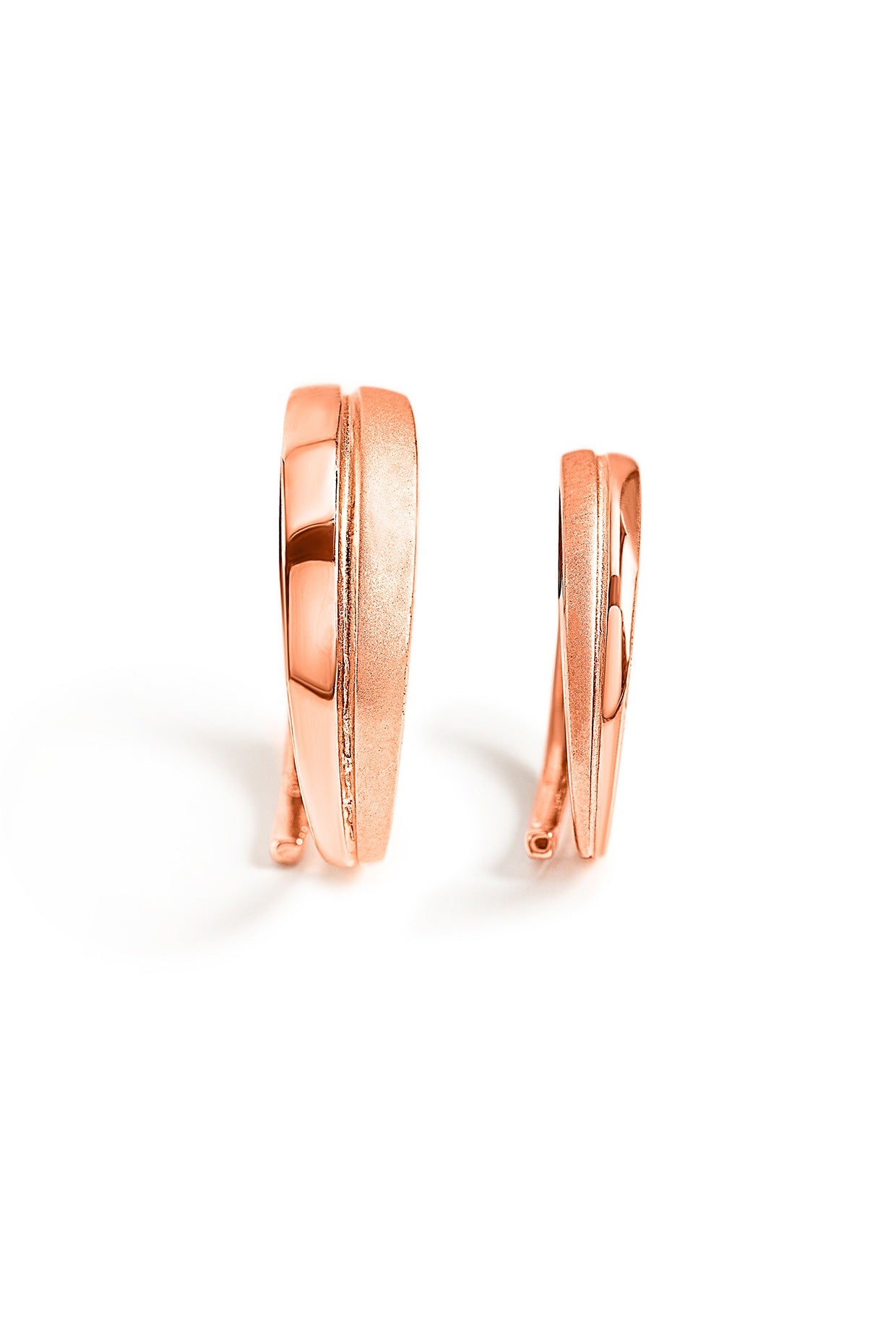 Rose Gold Finish Adjustable Couple Rings (Set of 2) In Sterling Silver