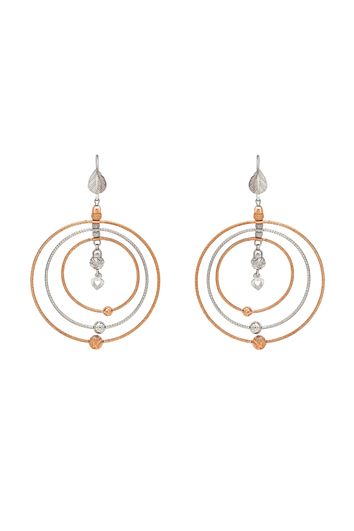 Rose Gold Finish Chandbali Earrings In Sterling Silver