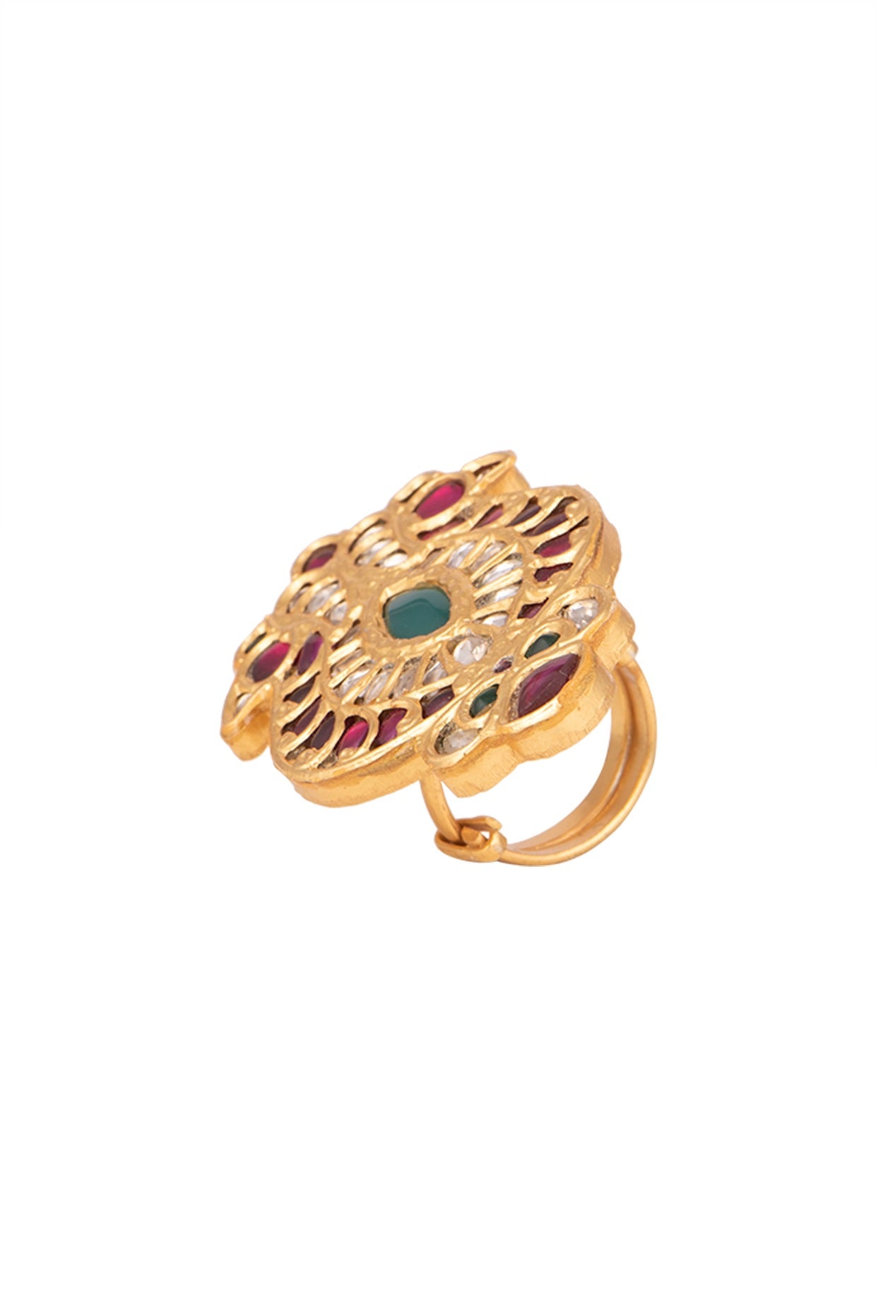 Gold Plated Green Onyx Ring