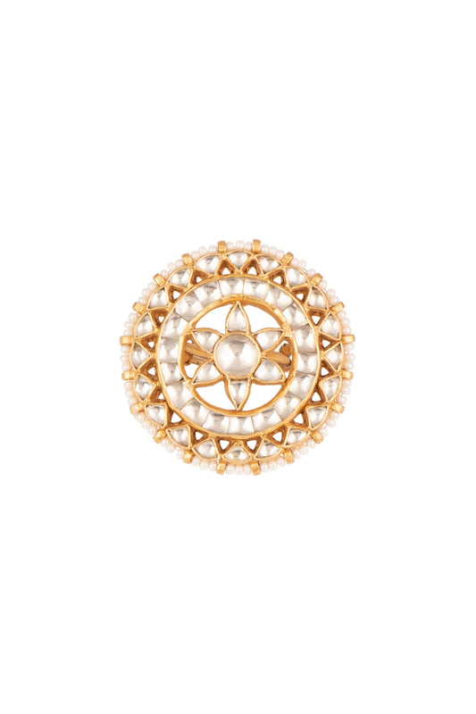 Gold Plated Kundan Ring