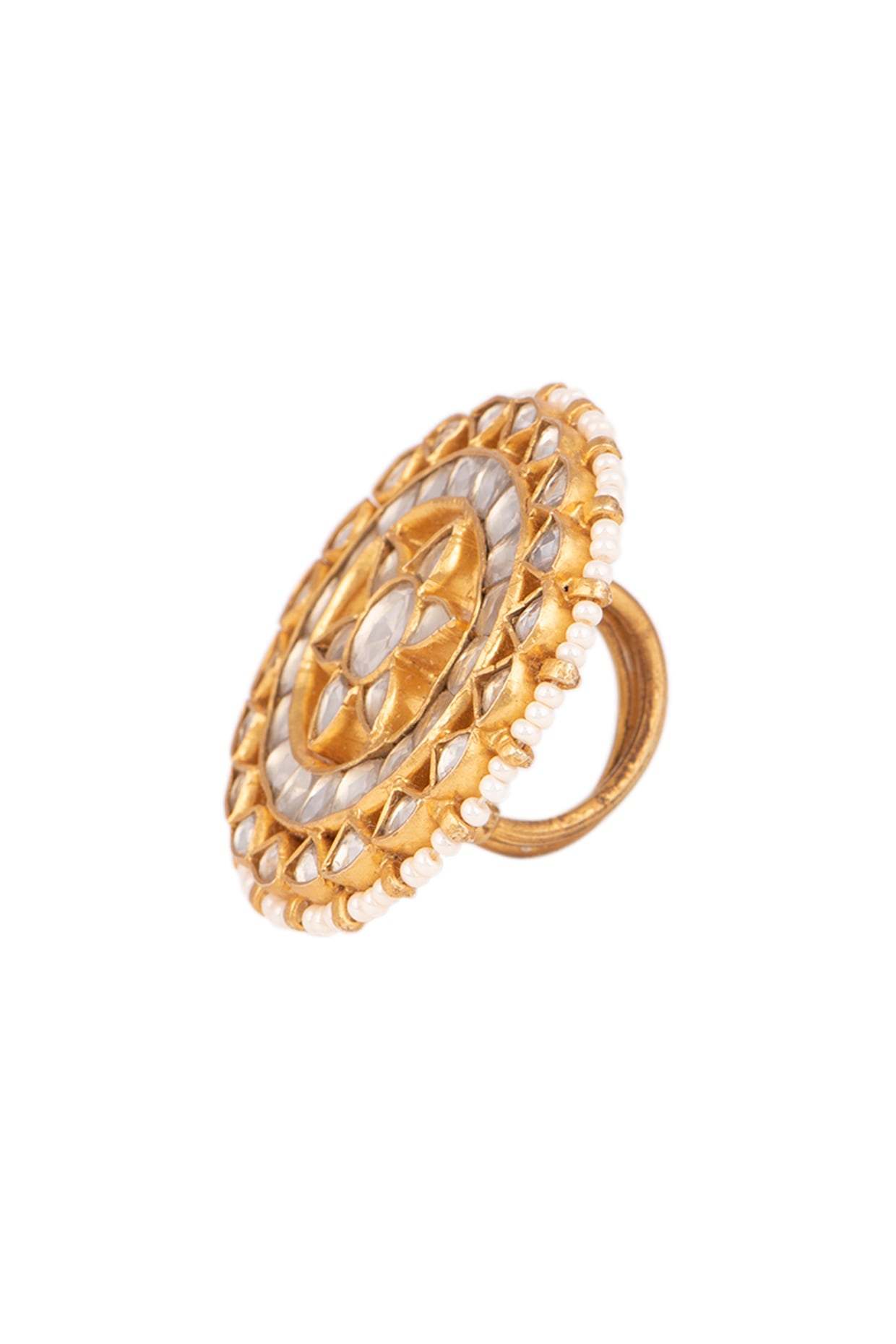 Gold Plated Kundan Ring