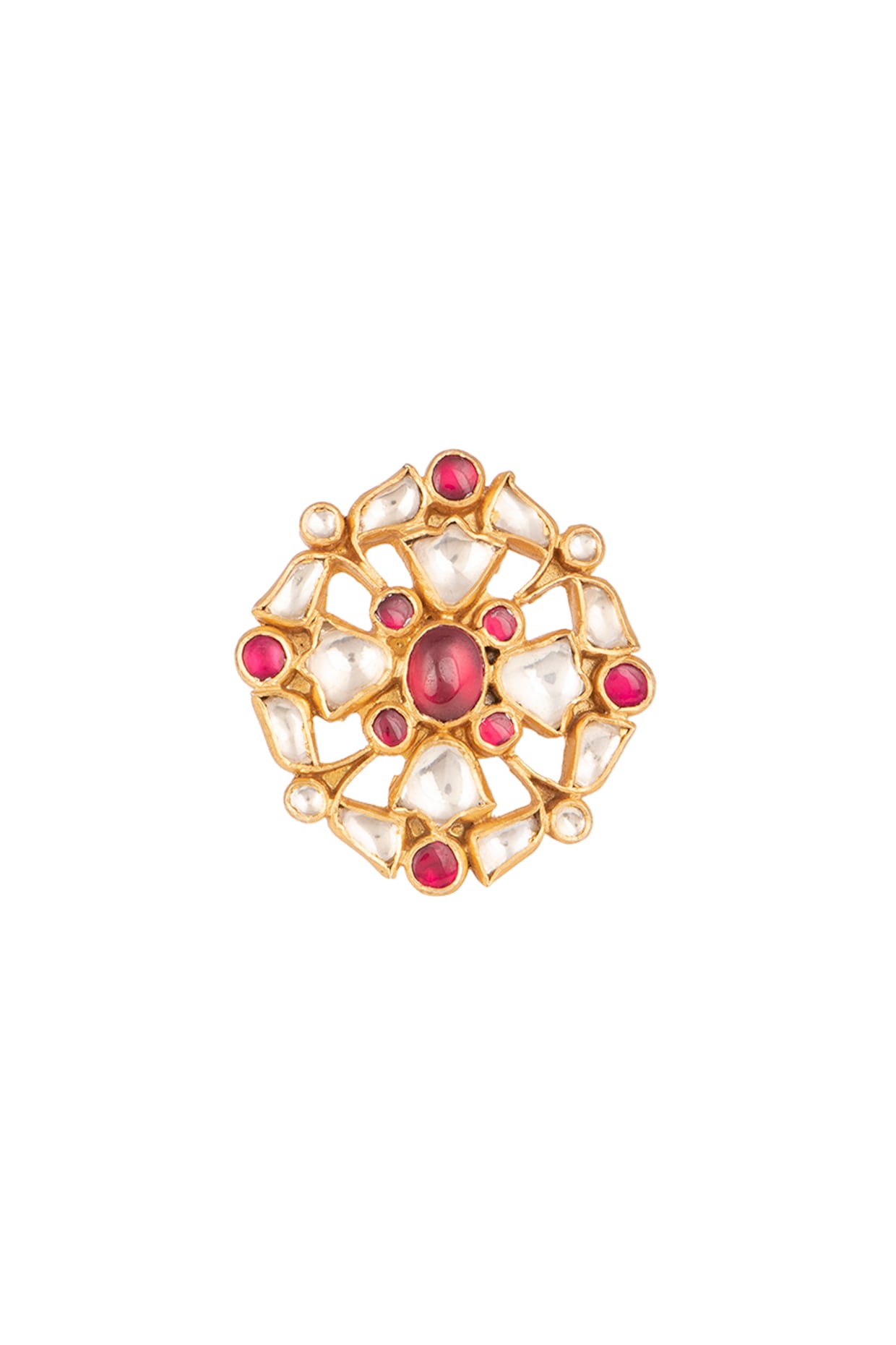 Gold Plated Ring With Red Onyx