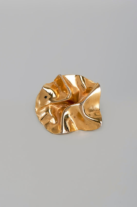 Gold Finish Floral Ring