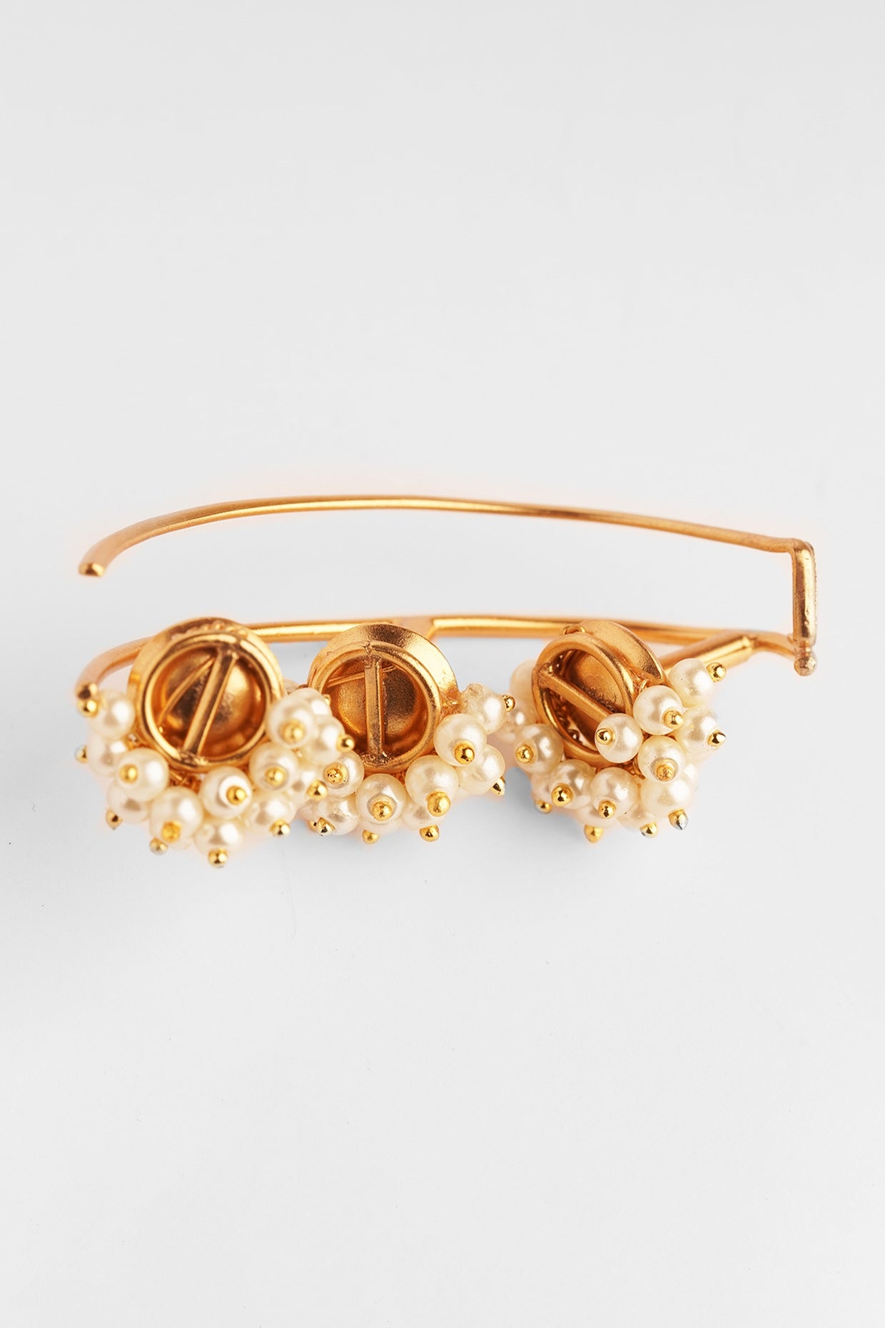 Gold Finish Pearl Ear Cuffs