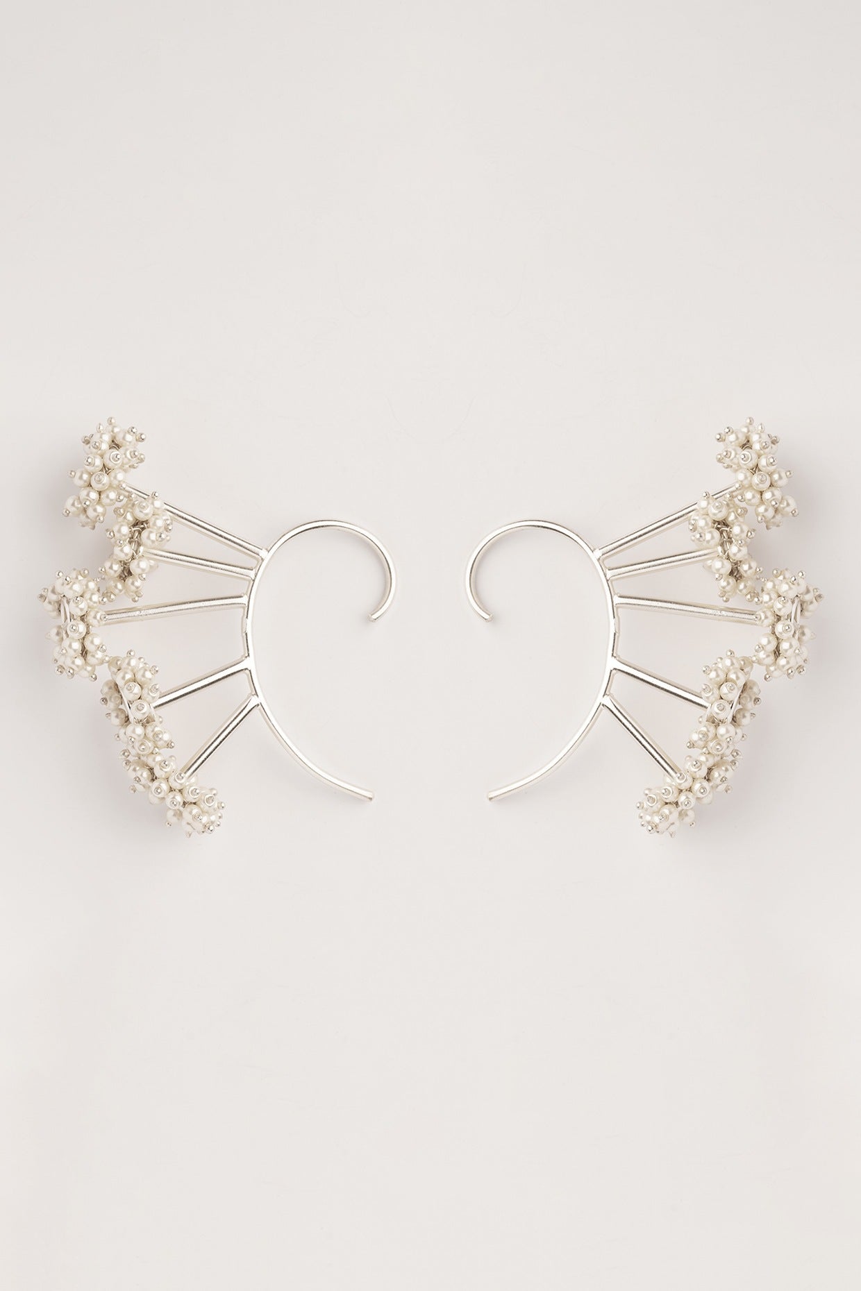 White Finish Pearl Ear Cuffs