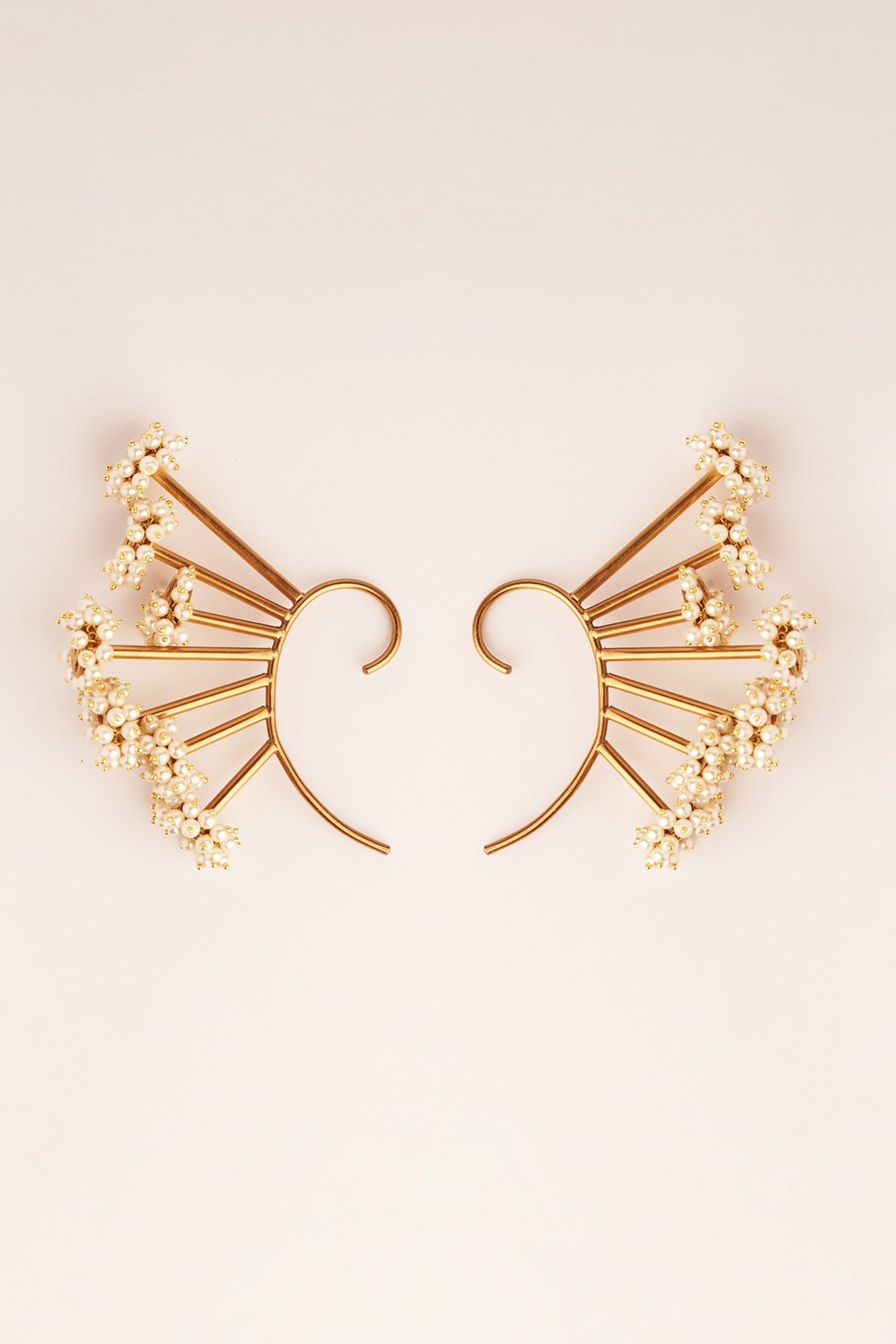 Gold Finish Pearl Ear Cuffs