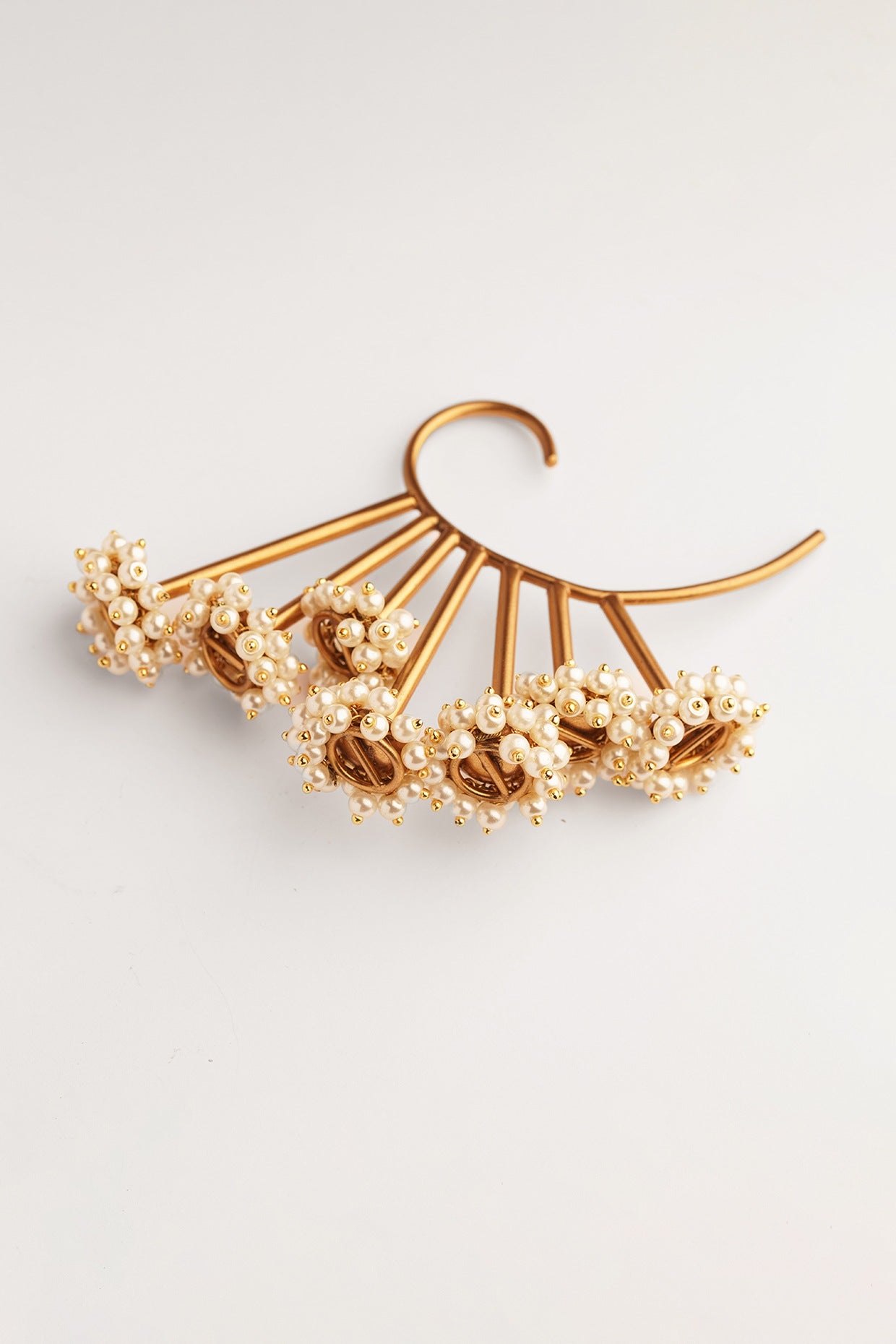 Gold Finish Pearl Ear Cuffs