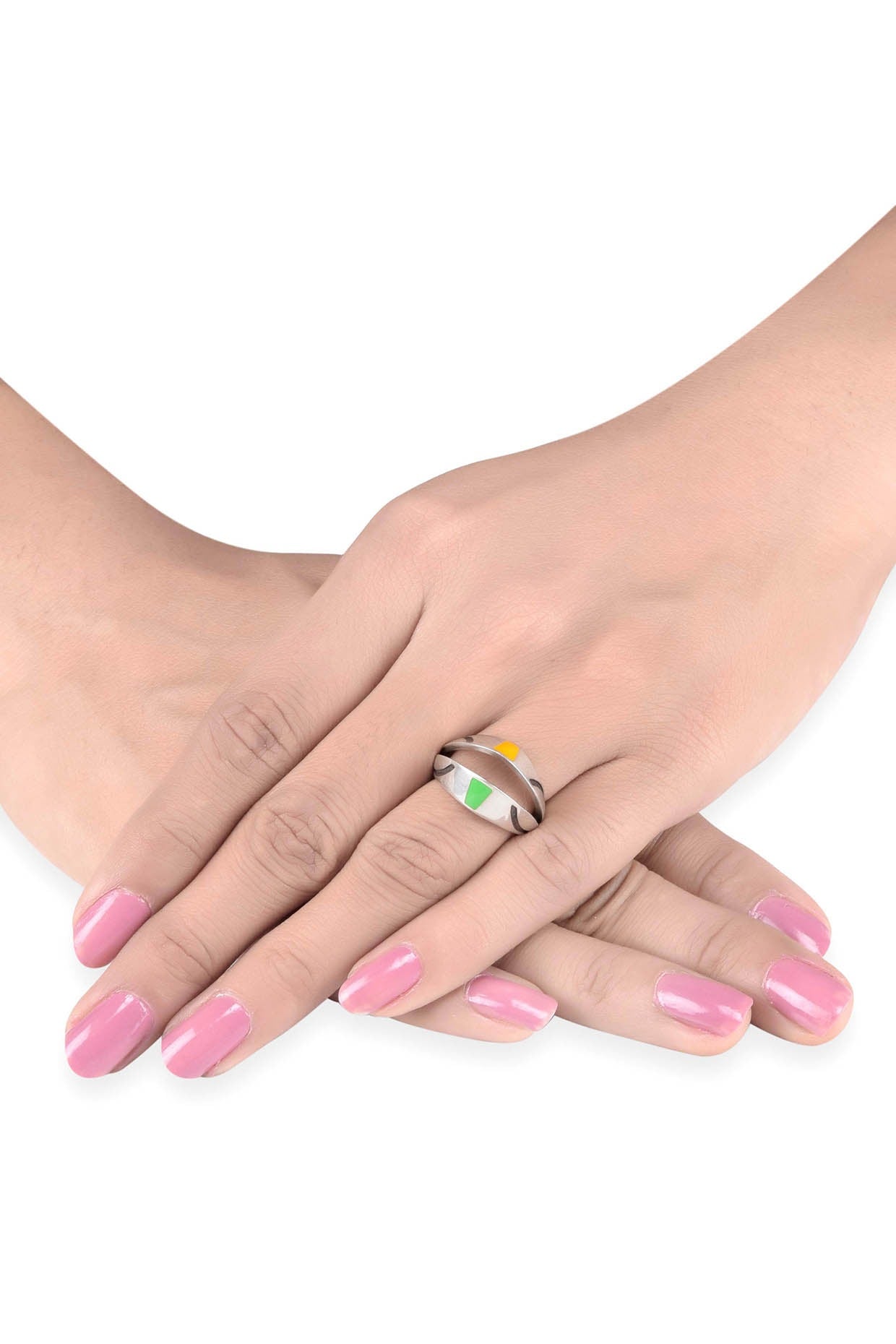 White Finish Enameled Slit Ring