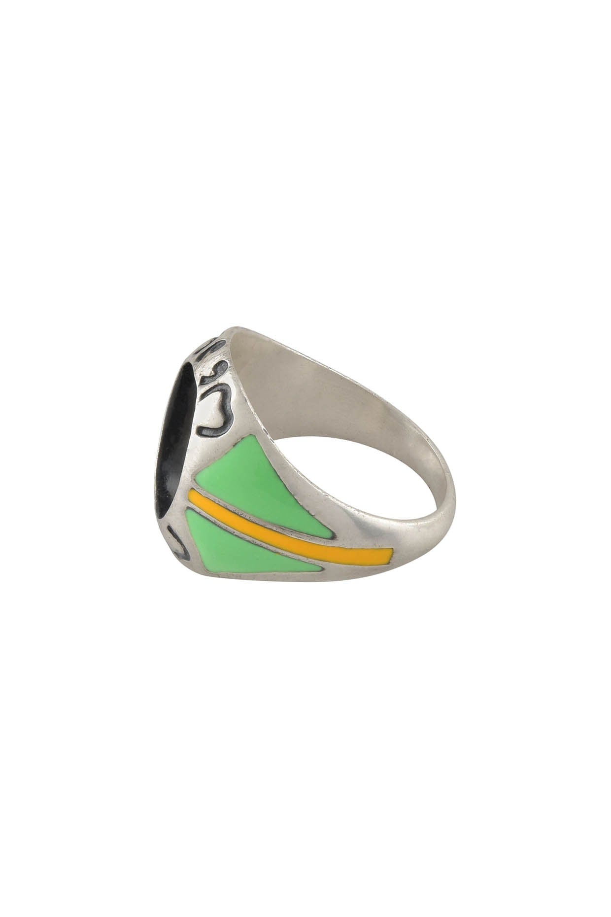 White Finish Enameled Loop Ring