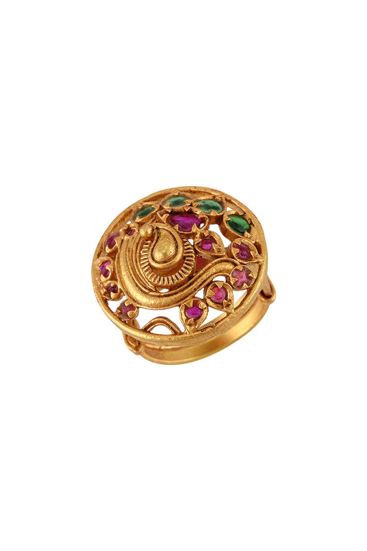 Gold Plated Glass Ring