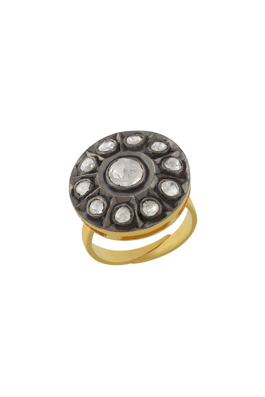 Gold Plated & Black Rhodium Finish Ring