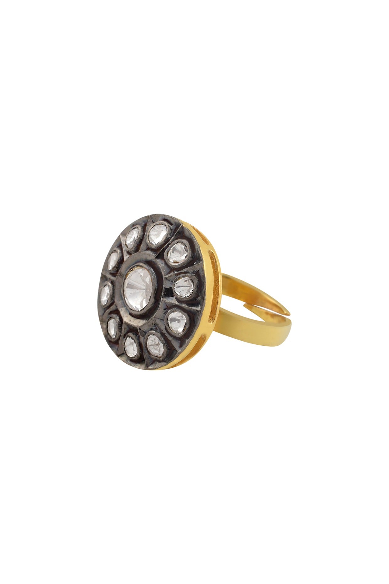 Gold Plated & Black Rhodium Finish Ring