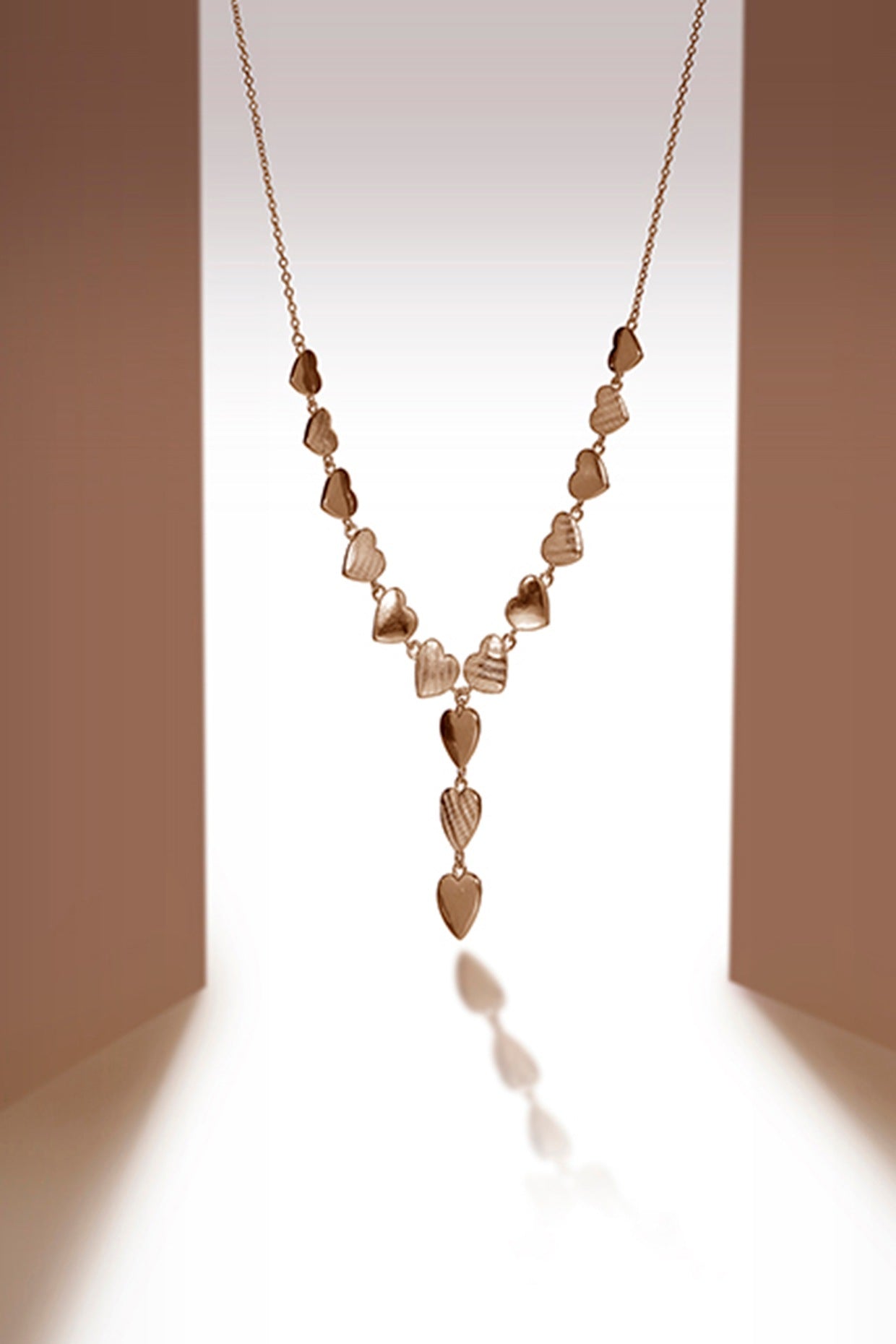 Rose Gold Zircon Love Affair Necklace In Sterling Silver