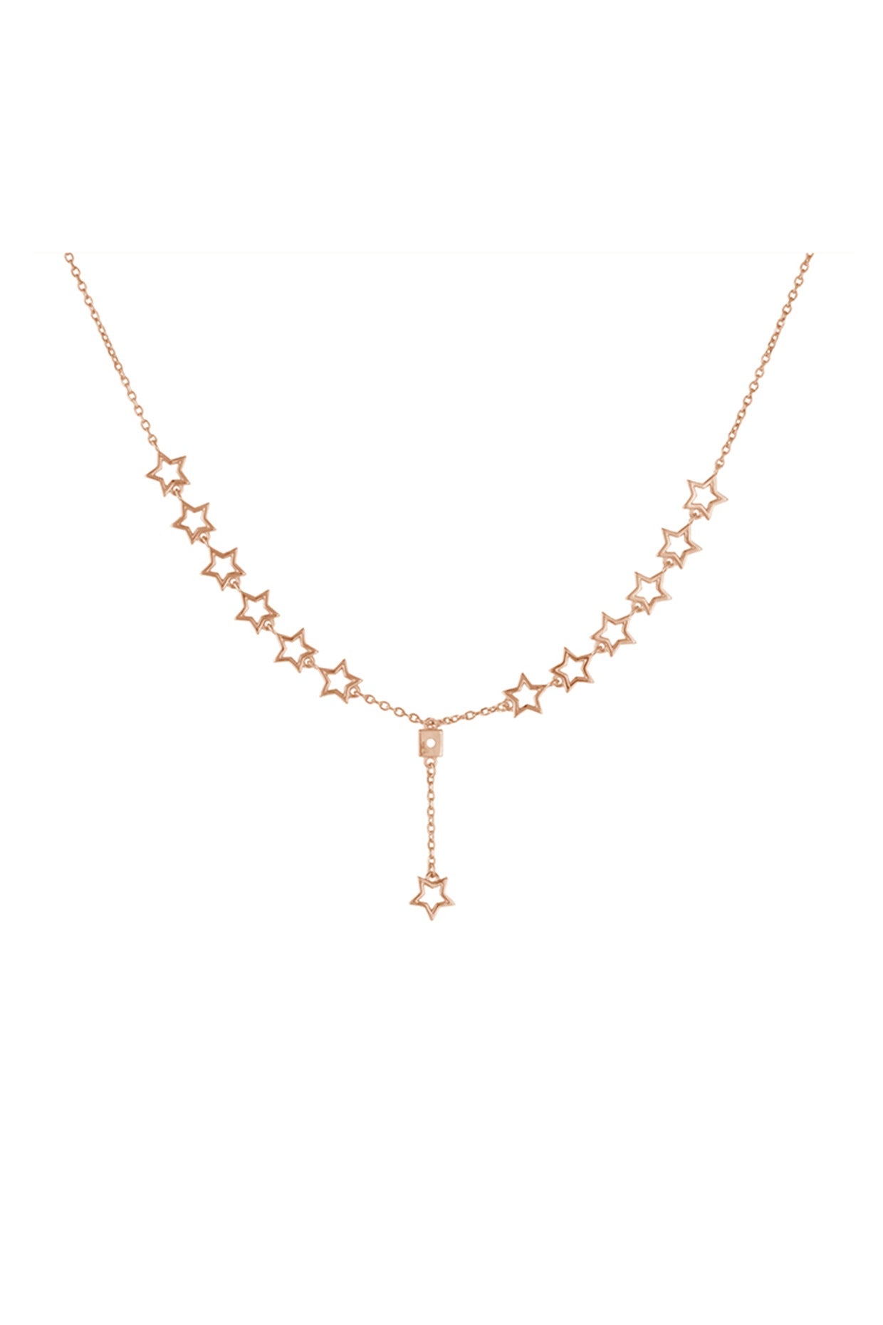 Rose Gold Zircon Stellar Necklace In Sterling Silver