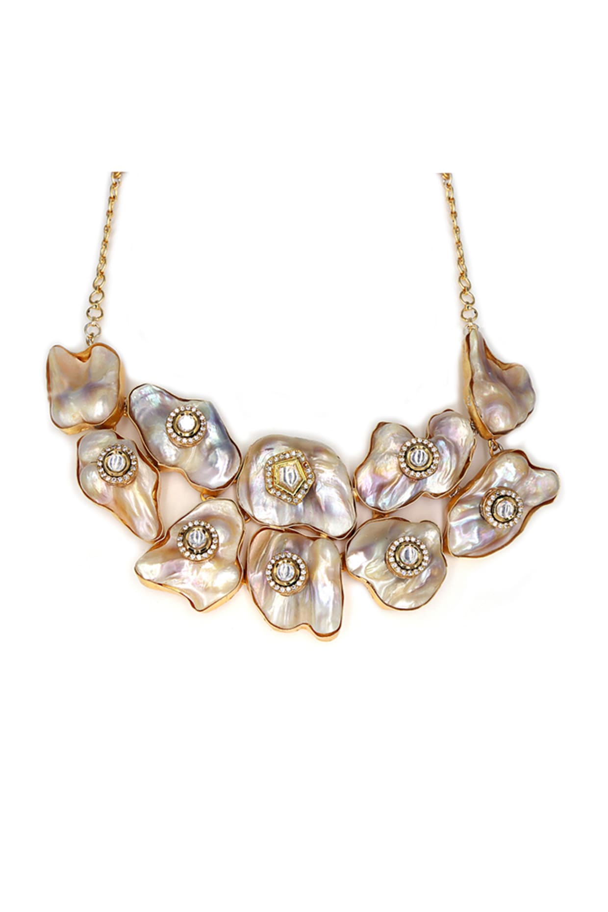 Gold Finish Pearl Necklace