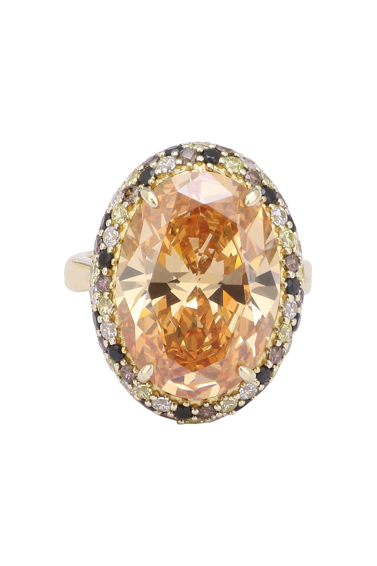 Yellow Gold Plated Zircon Ring