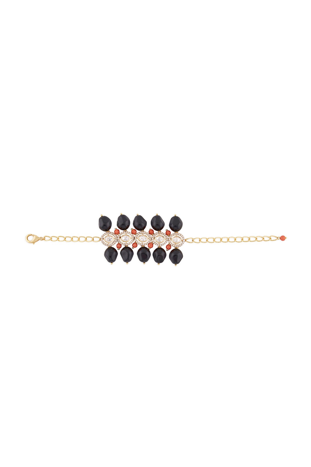 Gold Finish Black Onyx Bracelet