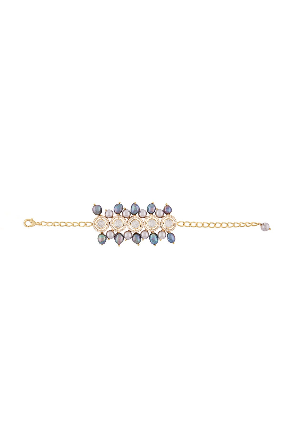 Gold Finish Bracelet With Cubic Zirconia