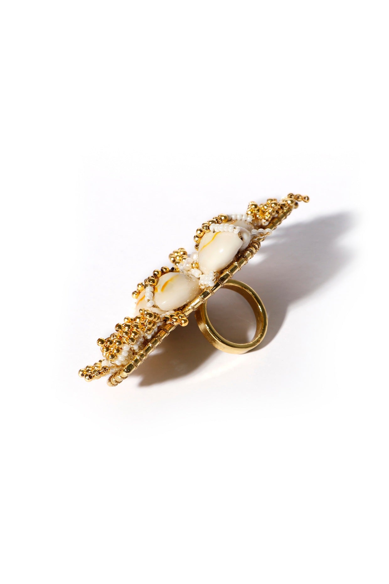 Gold Plated Hand Embroidered Ring