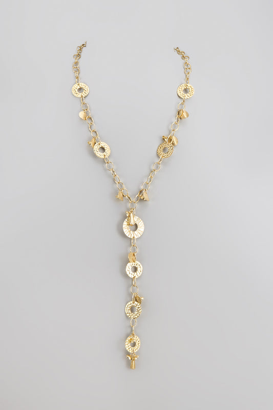 White Finish Semi-Precious Stone Necklace In Sterling Silver