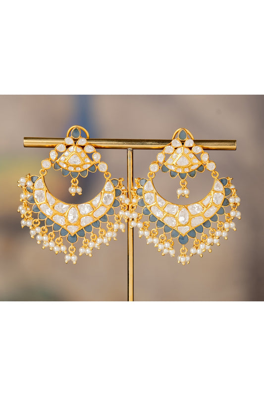 Gold Plated Nilofer Jhumka Earrings In Sterling Silver