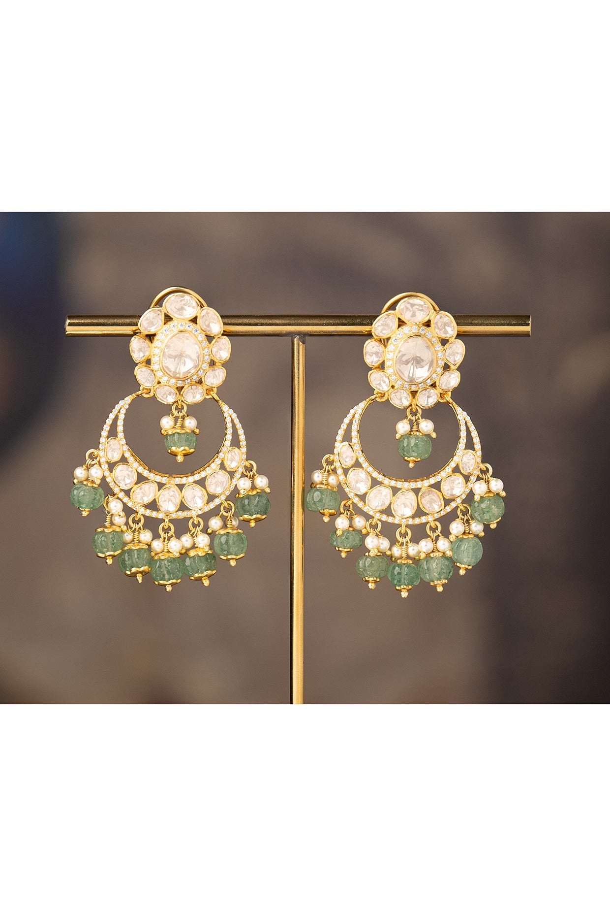 Gold Finish Zaira Jhumka Earrings In Sterling Silver