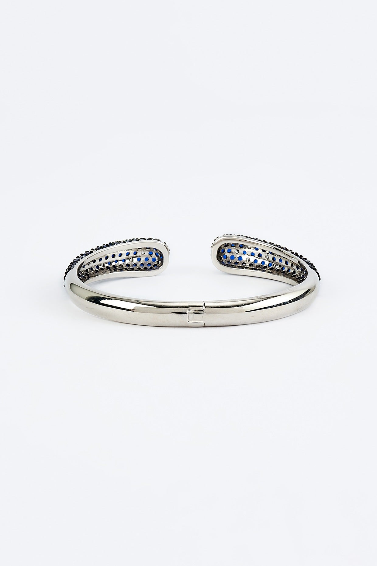 White Finish Blue Zircon Bangle