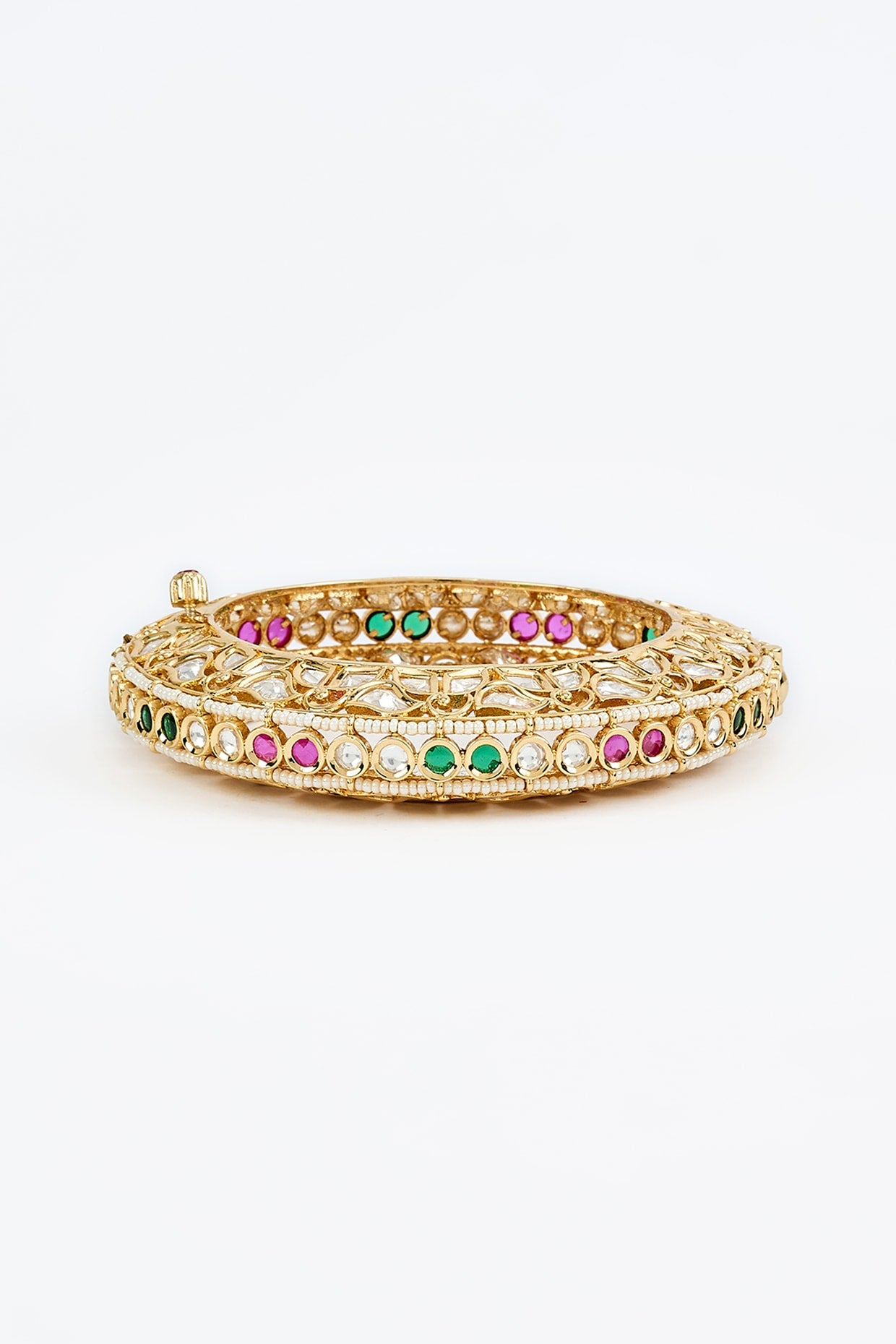 Gold Finish Kundan Polki Bangle