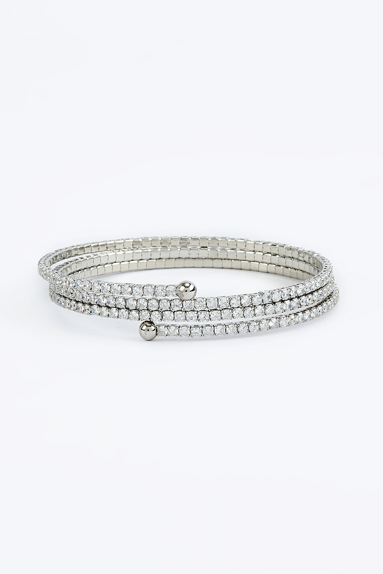 White Finish Zircon Bangle