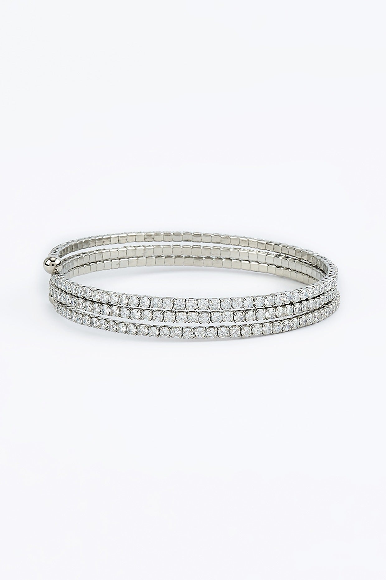 White Finish Zircon Bangle