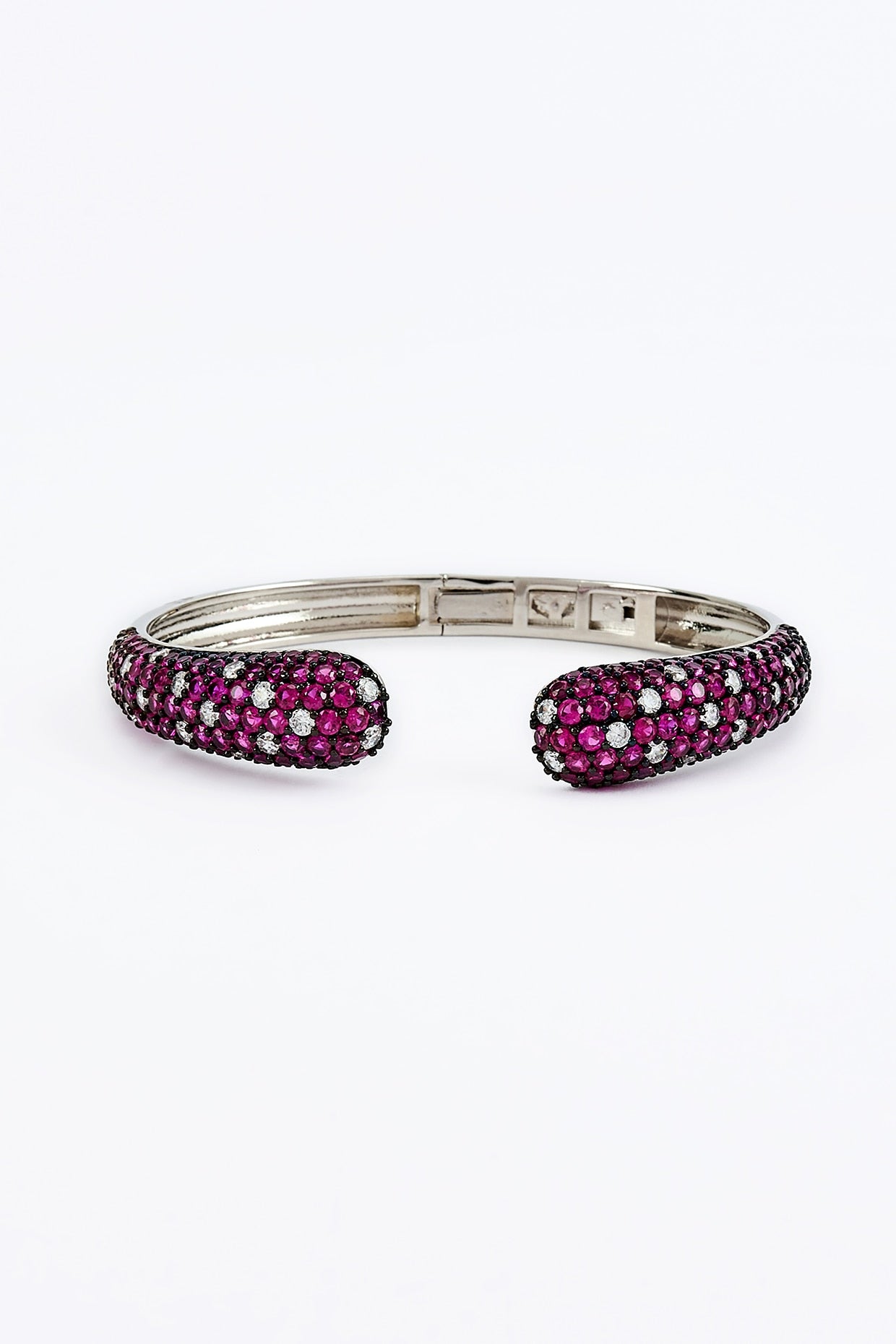 White Finish Purple Zircon Bangle