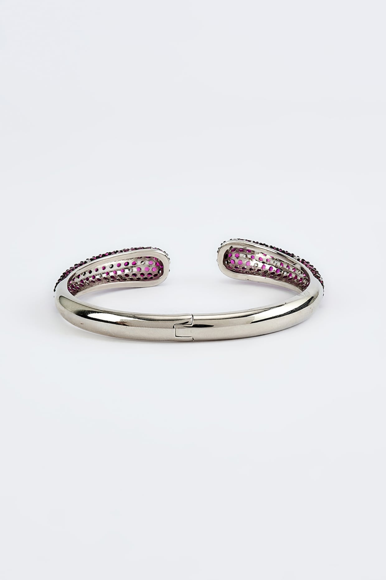 White Finish Purple Zircon Bangle