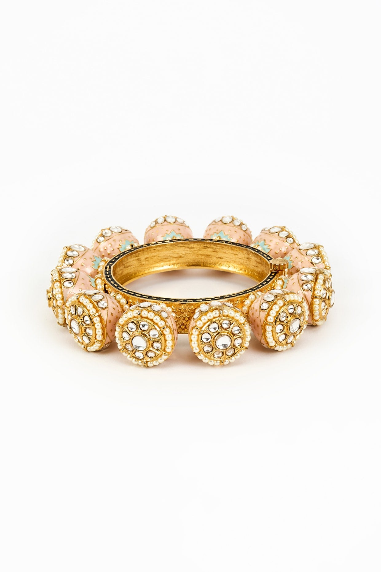 Gold Finish Kundan Polki Bangle