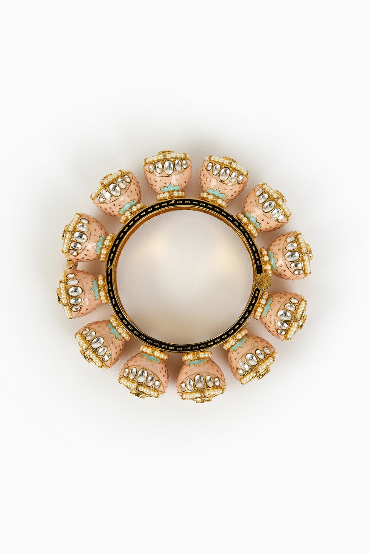 Gold Finish Kundan Polki Bangle