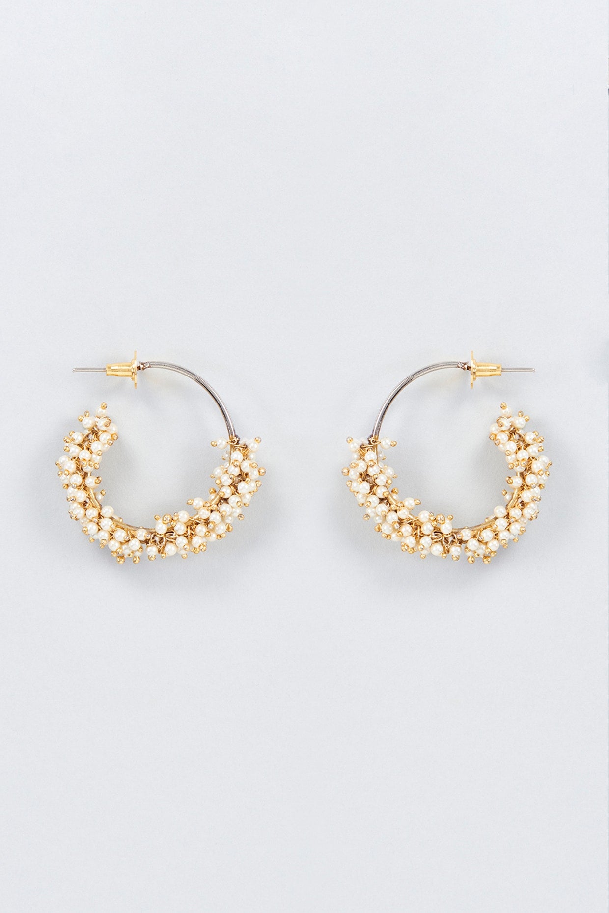 Gold Finish Pearl Chandbali Earrings