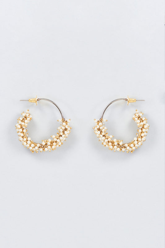 Gold Finish Pearl Chandbali Earrings