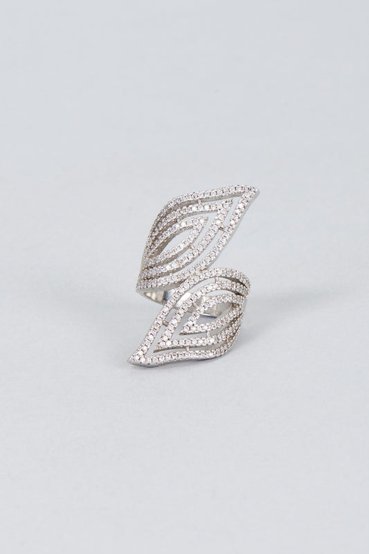 White Finish Zircon Ring