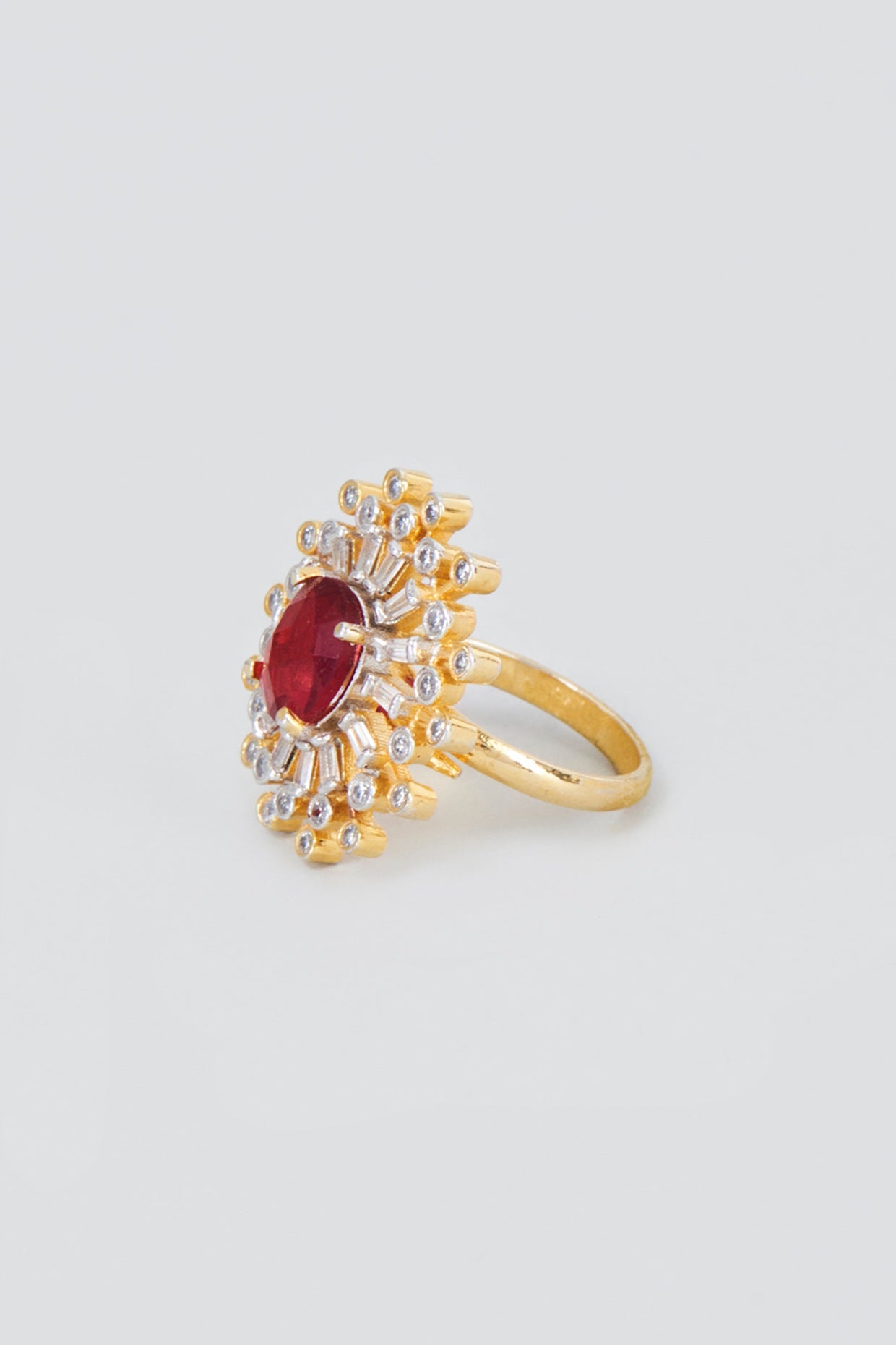 Gold Finish Zircon Ring