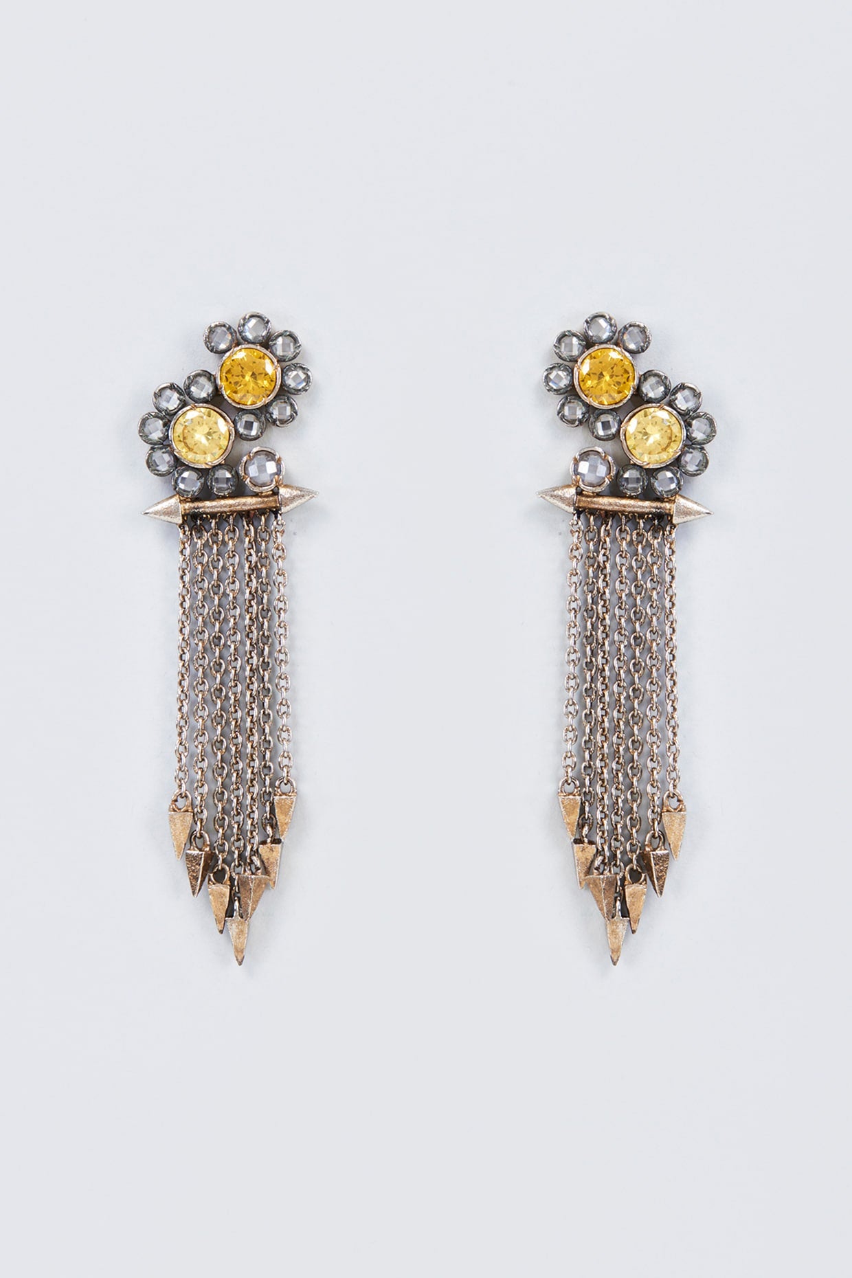 White Finish Kundan Polki Earrings