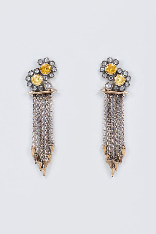 White Finish Kundan Polki Earrings