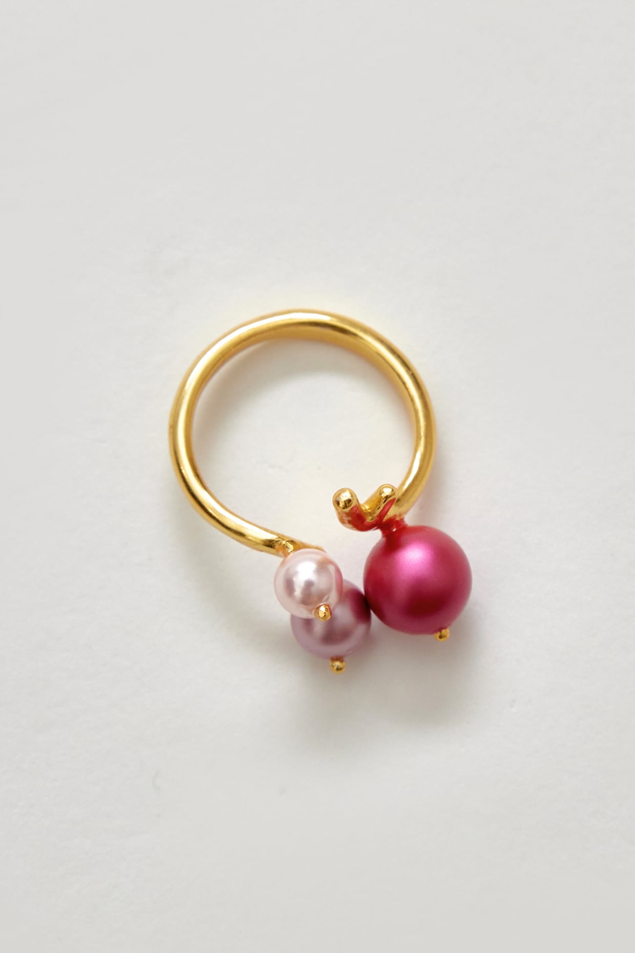 Gold Finish Swarovski & Pearl Ring