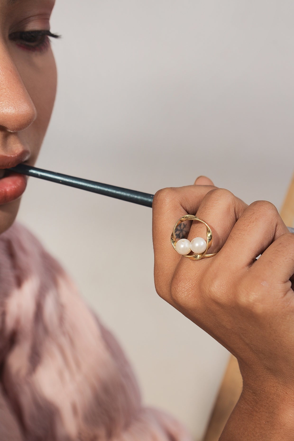 Gold Plated Ring With Pearl