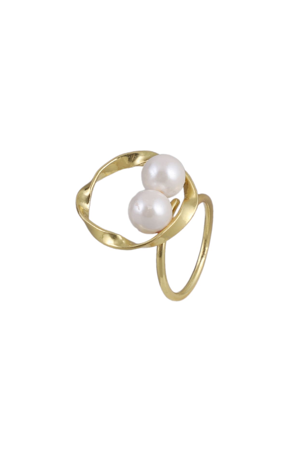 Gold Plated Ring With Pearl