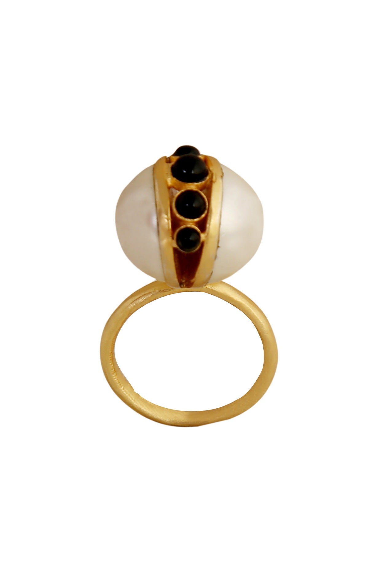 Gold Plated Black Onyx Ring