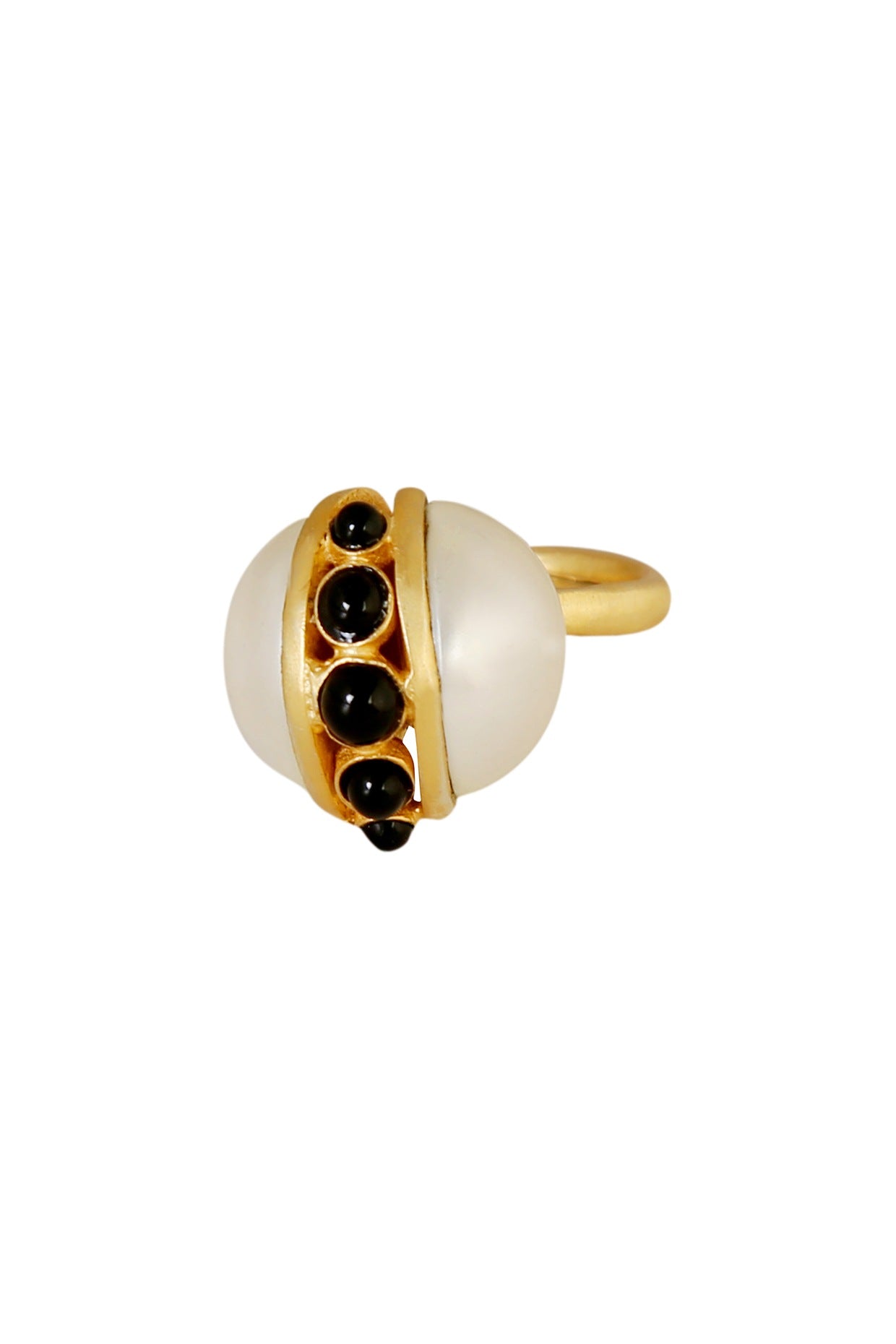 Gold Plated Black Onyx Ring