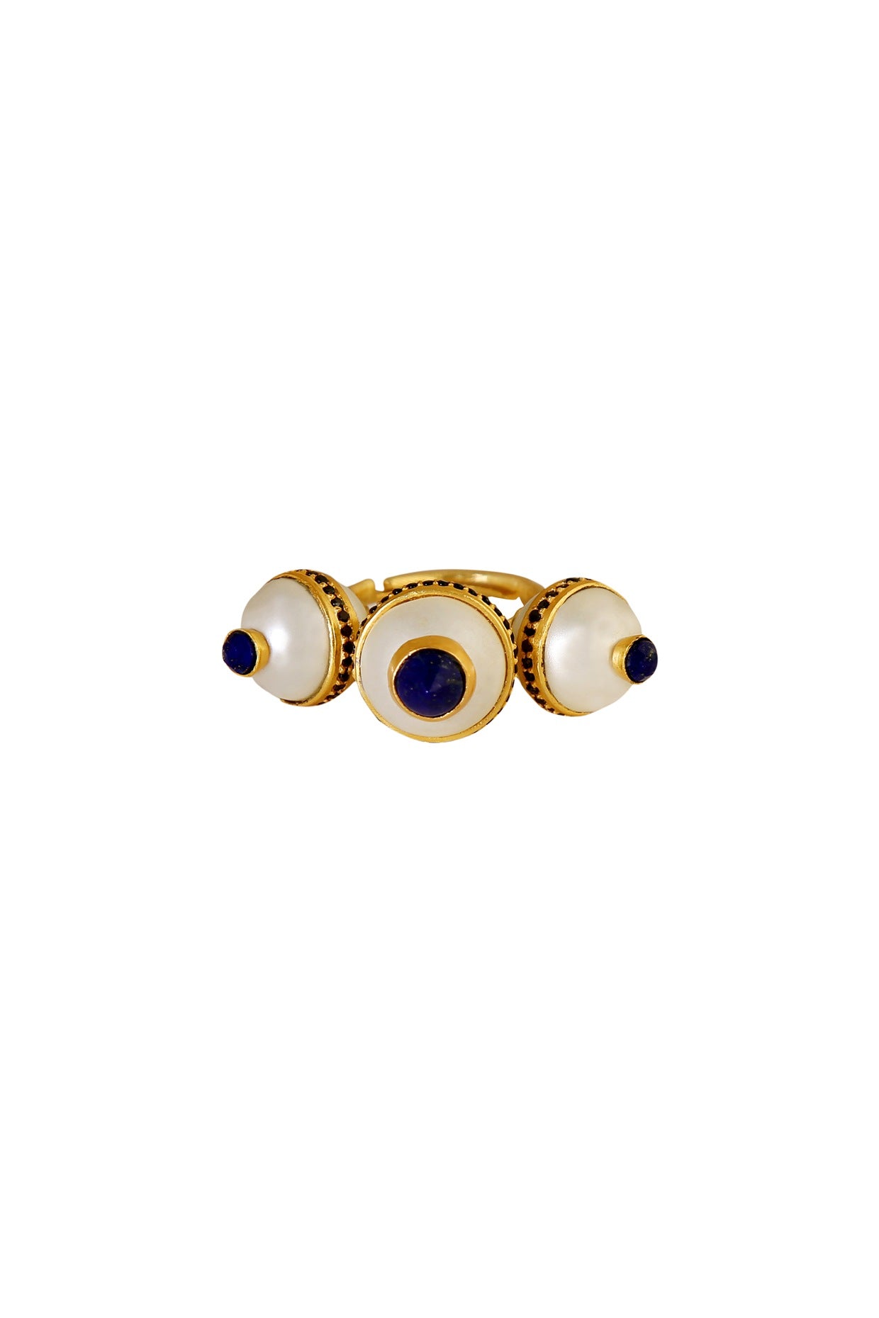 Gold Plated Blue Lapiz Ring